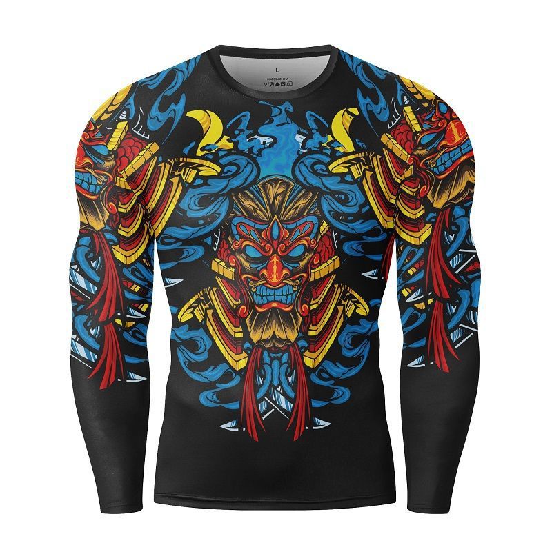 Long sleeve combat t shirt fightwear mma rashguards compress t shirts for men and women fighters