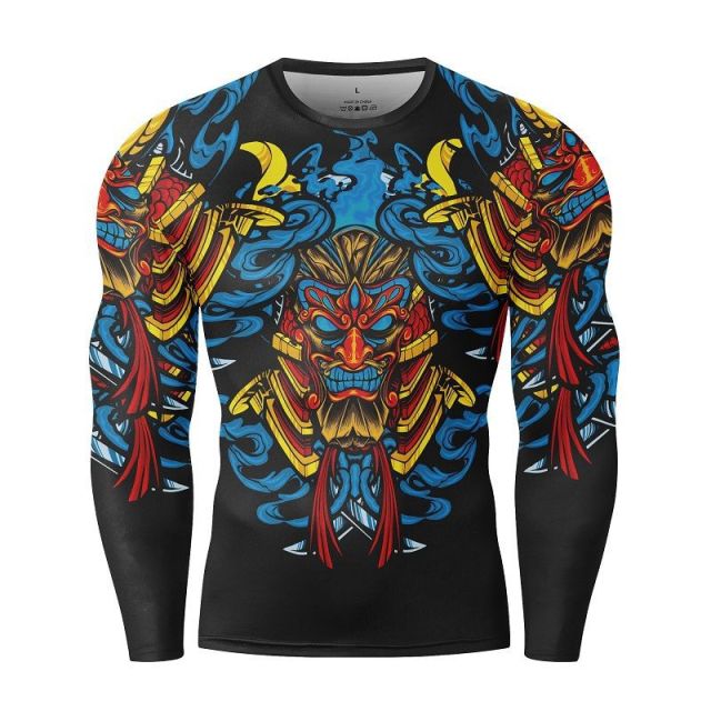 Long sleeve combat t shirt fightwear mma rashguards compress t shirts for men and women fighters