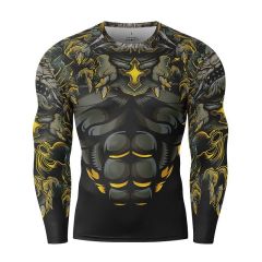 Long sleeve combat t shirt fightwear mma rashguards compress t shirts for men and women fighters