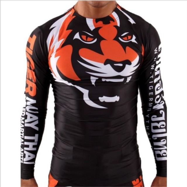 Long sleeve combat t shirt fightwear mma rashguards compress t shirts for men