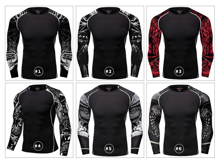 Mens compression t shirt combat t shirt for mma fight and gym fitness