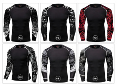 Mens compression t shirt combat t shirt for mma fight and gym fitness