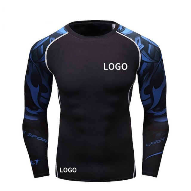 Mens compression t shirt combat t shirt for mma fight and gym fitness