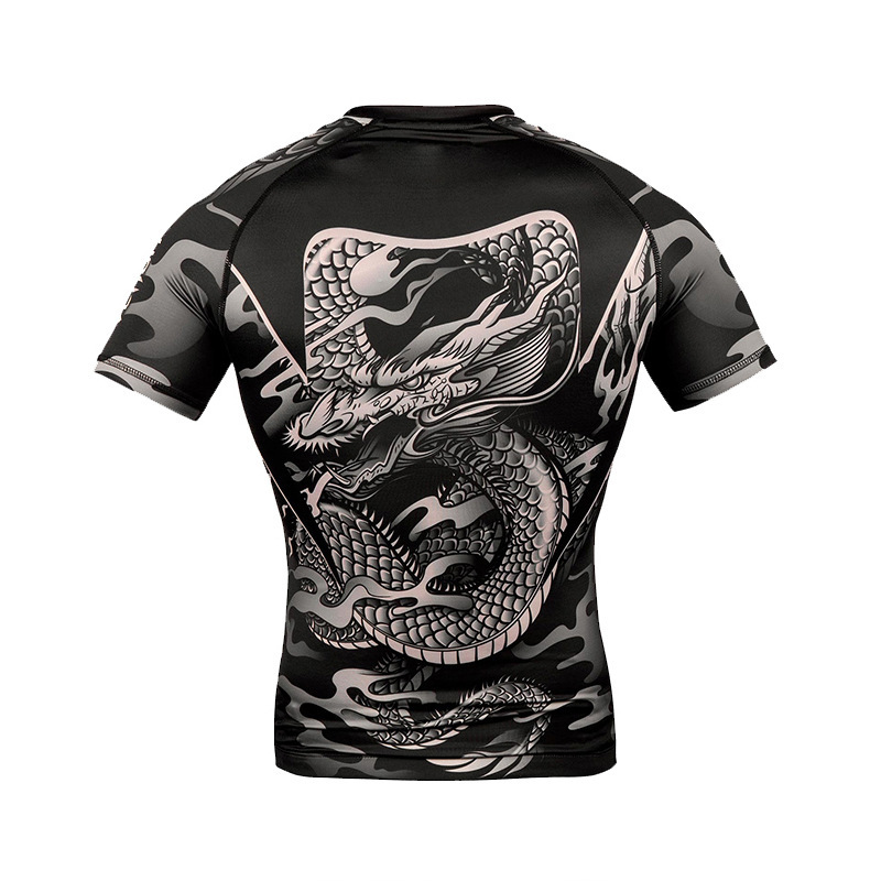 Short sleeve combat mma fight t shirt compression t shirt