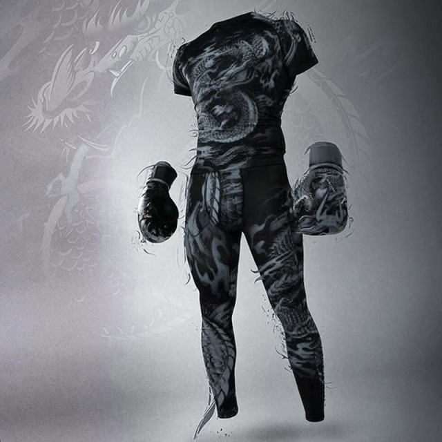 Short sleeve combat mma fight t shirt compression t shirt