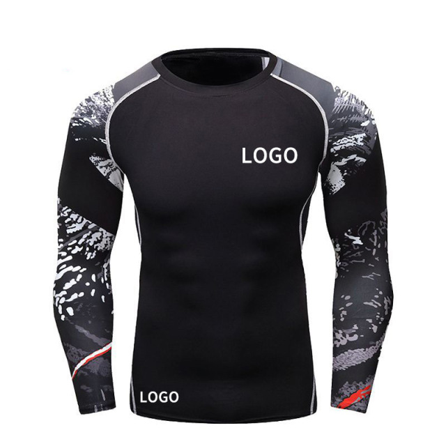 Mens compression t shirt combat t shirt for mma fight and gym fitness