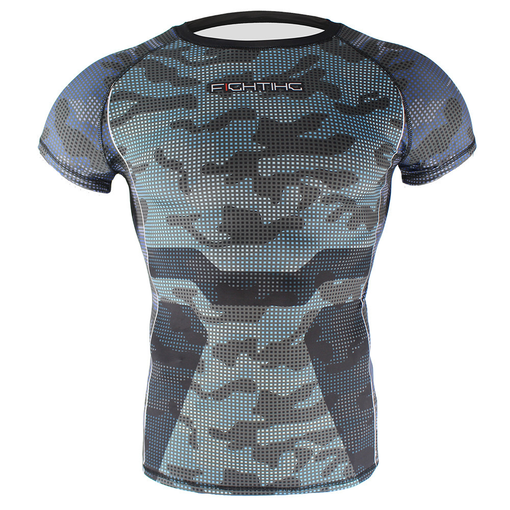 Short sleeve combat t shirt fightwear mma rashguards long compress pants