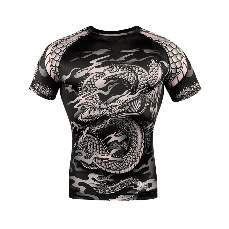 Short sleeve combat mma fight t shirt compression t shirt