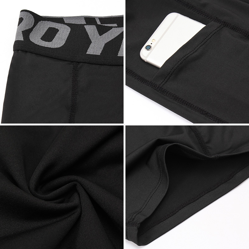 Solid color basic style mens compression combat shorts gym shorts