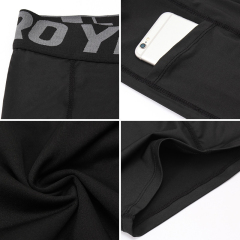 Solid color basic style mens compression combat shorts gym shorts