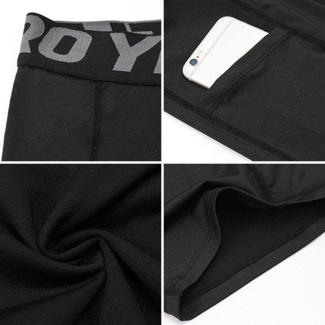 Solid color basic style mens compression combat shorts gym shorts