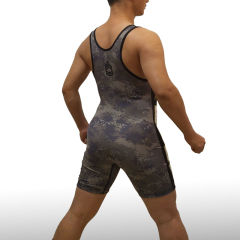 Camo printing mens wrestling custom wrestling singlet supplier