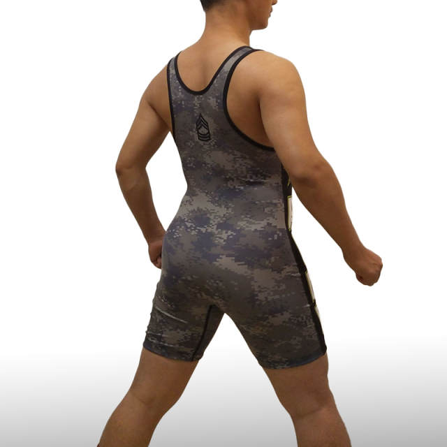 Camo printing mens wrestling custom wrestling singlet supplier