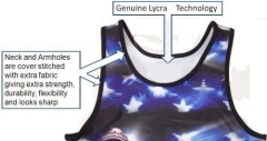 Custom Printing American Eagle Wrestling Singlet with Silicon Gripper