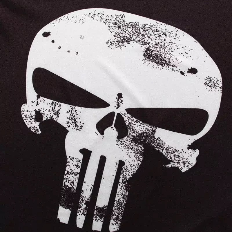 Skull Printing Long Sleeve Mens Combat BJJ Rash Guard