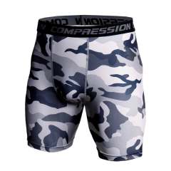 Camo Printing Mens Gym Fitness Compression T Shirts Shorts