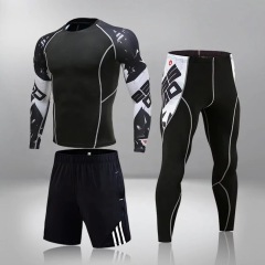 Multi Color Designs for MMA Combat Compress T-shirts Rashguards and Spats Set