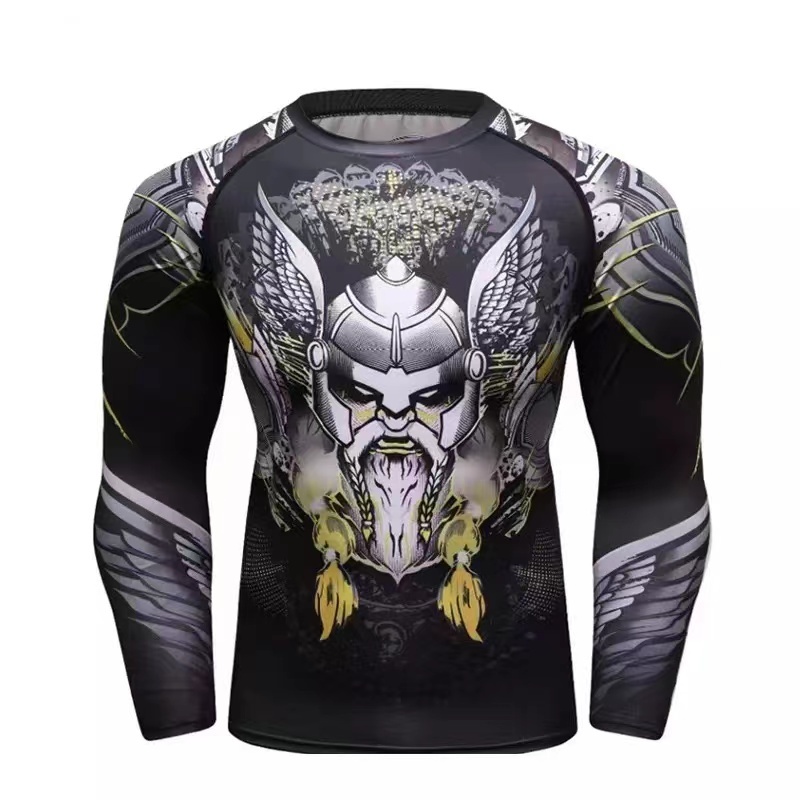 Vikings Designs Long Sleeve Full Printing MMA Compress Rashguard