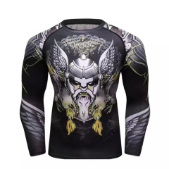 Vikings Designs Long Sleeve Full Printing MMA Compress Rashguard