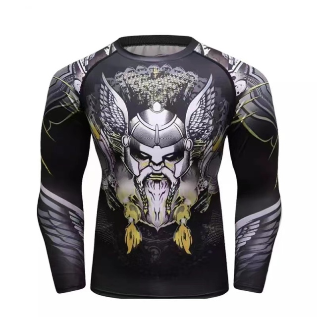 Vikings Designs Long Sleeve Full Printing MMA Compress Rashguard