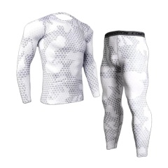 Camo Printing Mens Gym Fitness Compression T Shirts Shorts