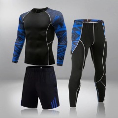 Multi Color Designs for MMA Combat Compress T-shirts Rashguards and Spats Set