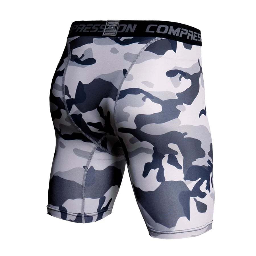 Camo Printing Mens Gym Fitness Compression T Shirts Shorts