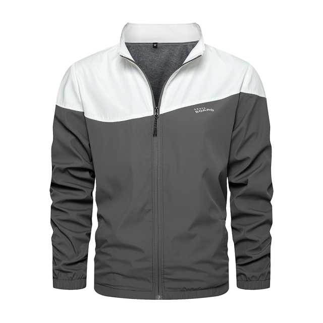 Men Casual Sports Jacket Full Zipper Cut