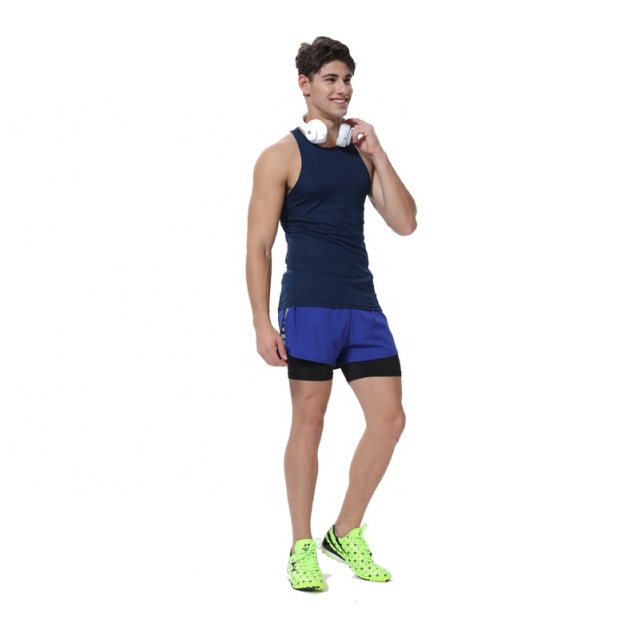 Blank Color Mens Training Singlet Vest for Gym and Fitness Running