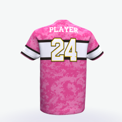 Pink color camo full printing baseball jersey t shirts