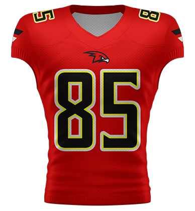 Red color women football jersey