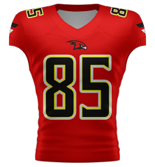 Red color women football jersey