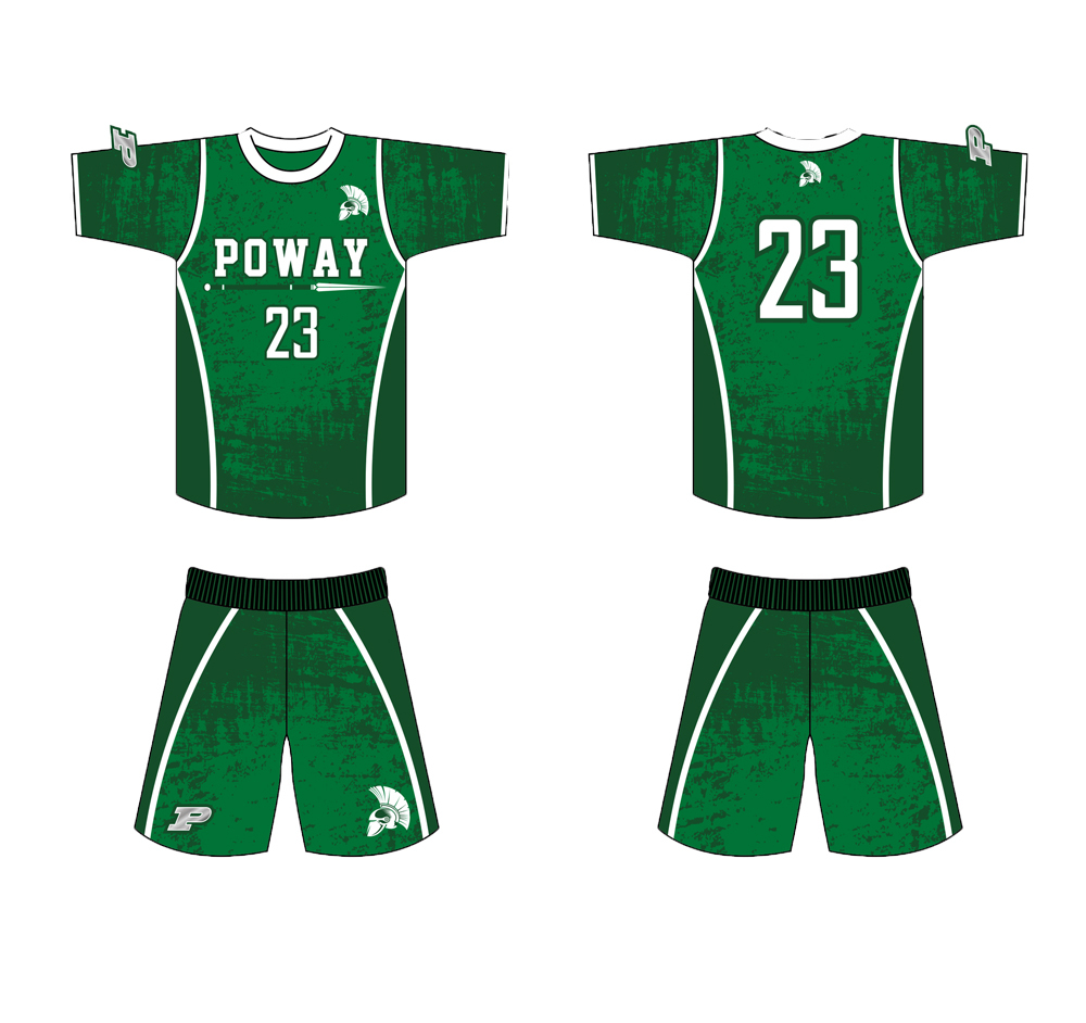 Green color lacrosse game jersey uniform set lacrosse pinnies