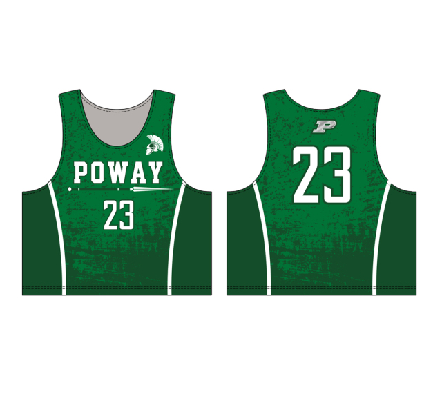 Green color lacrosse game jersey uniform set lacrosse pinnies
