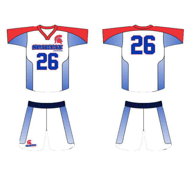 Sublimated printing custom logo lacrosse jersey and shorts