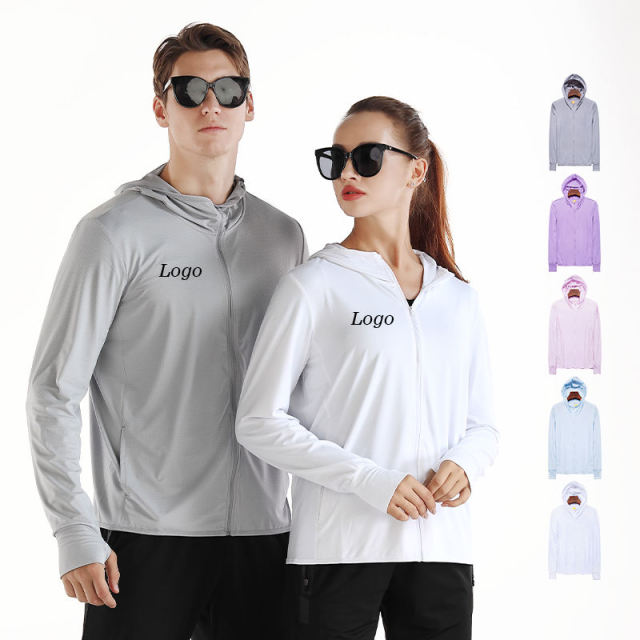Women anti uv clothing uv hoodie zipped sun protective outdoor shirts