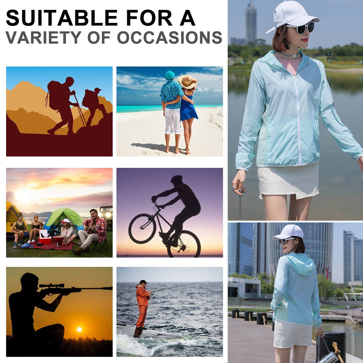 UPF50+Anti UV Clothing Women outdoor spf hoodied jackets