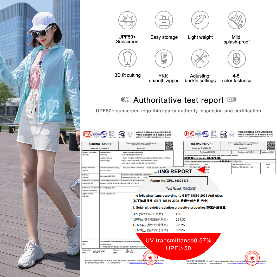 UPF50+Anti UV Clothing Women outdoor spf hoodied jackets