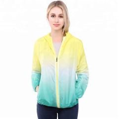 UPF50+Women hoodie zipped sun protective outdoor shirts