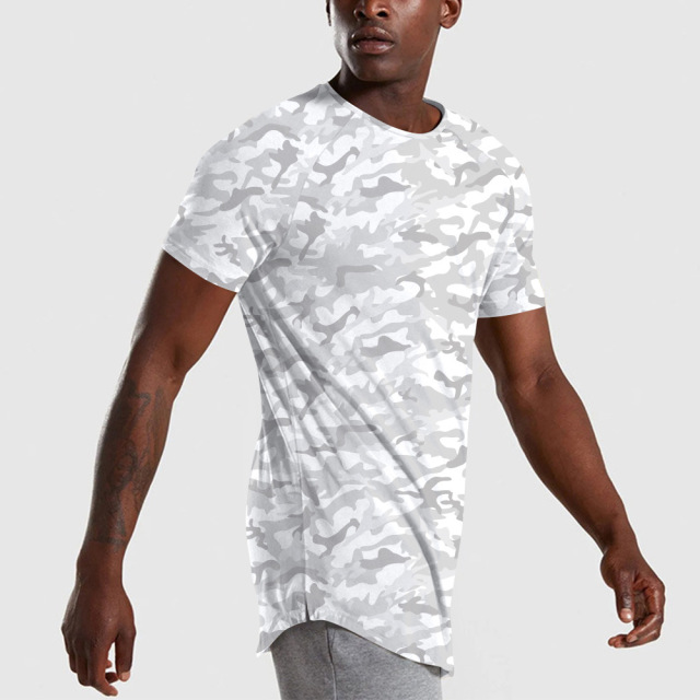 Mens comfortable cotton athleisure t shirt US size gym and fitness t shirt