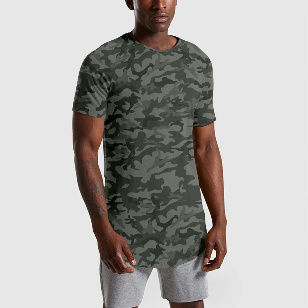 Mens comfortable cotton athleisure t shirt US size gym and fitness t shirt