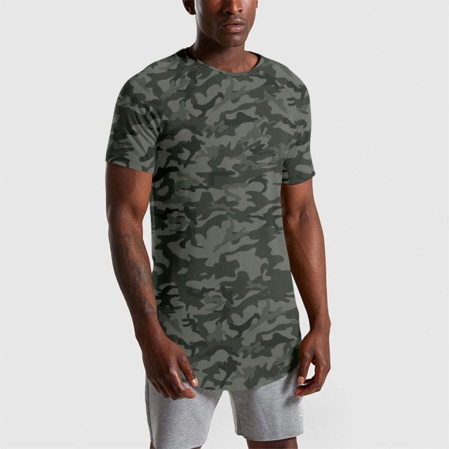 Mens comfortable cotton athleisure t shirt US size gym and fitness t shirt