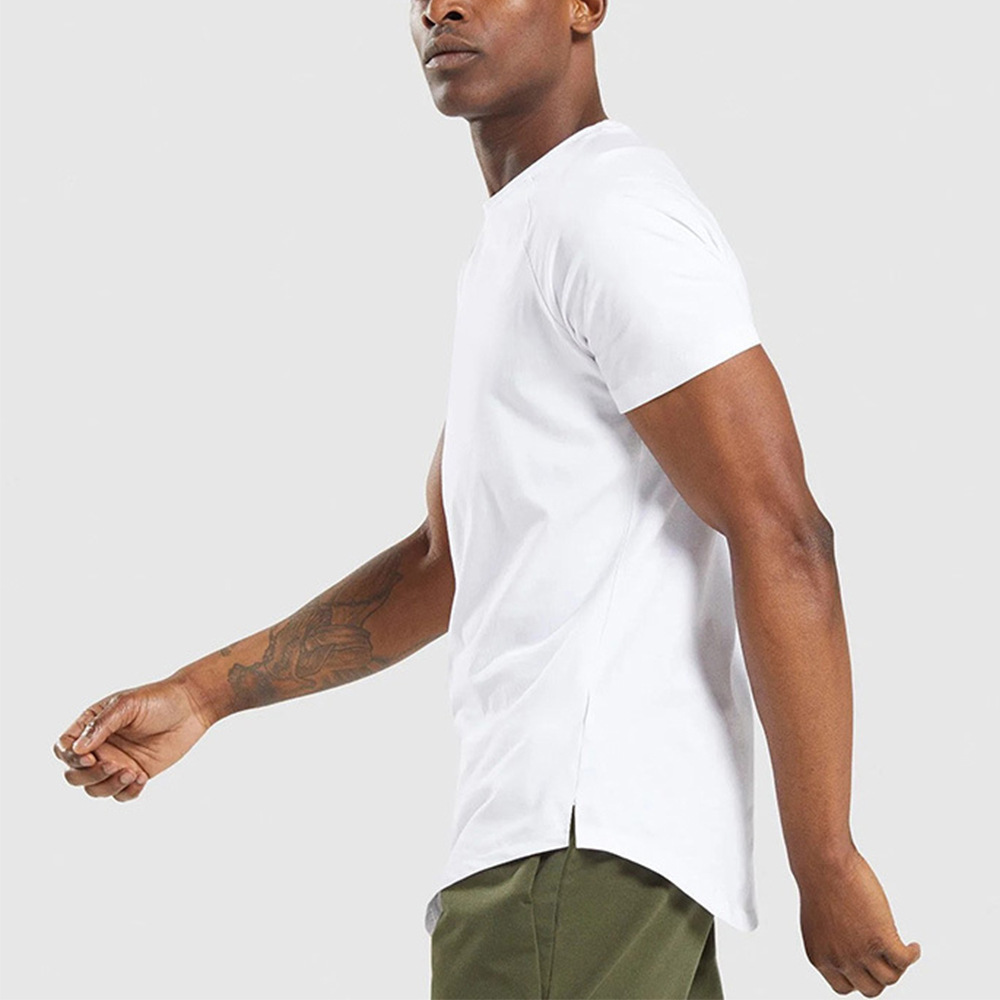 Mens comfortable cotton athleisure t shirt US size gym and fitness t shirt