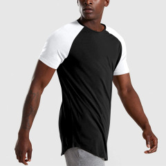 Mens comfortable cotton athleisure t shirt US size gym and fitness t shirt