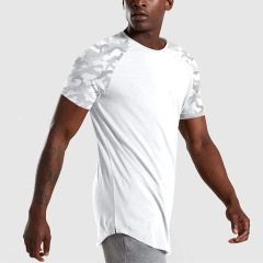 Mens comfortable cotton athleisure t shirt US size gym and fitness t shirt