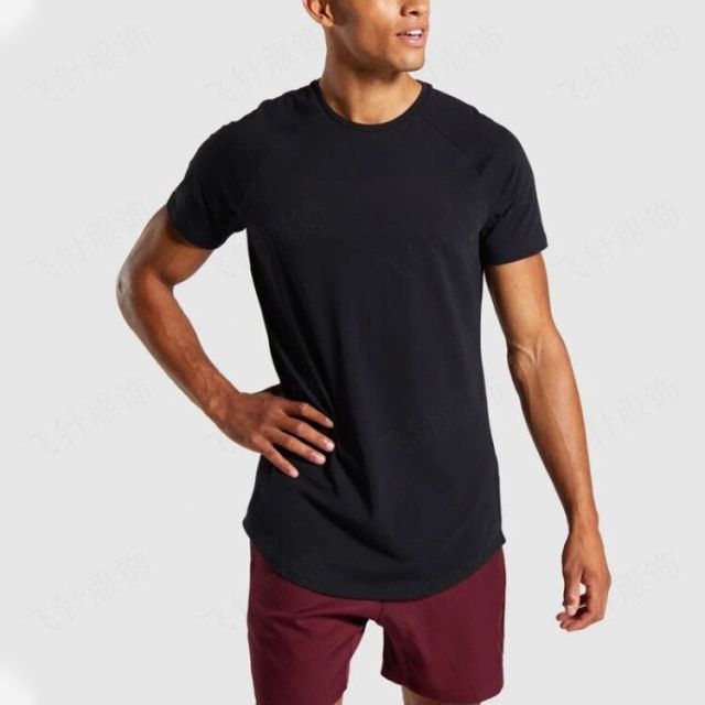 Mens comfortable cotton athleisure t shirt US size gym and fitness t shirt