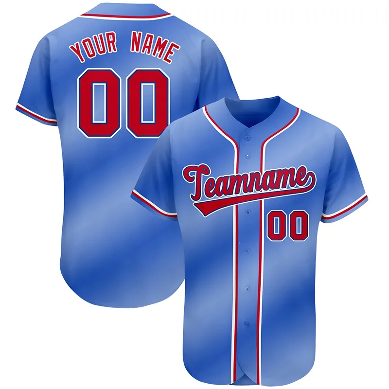 Custom Fashion Baseball Jersey Sublimation Full Button Contrast Style Baseball Shirt