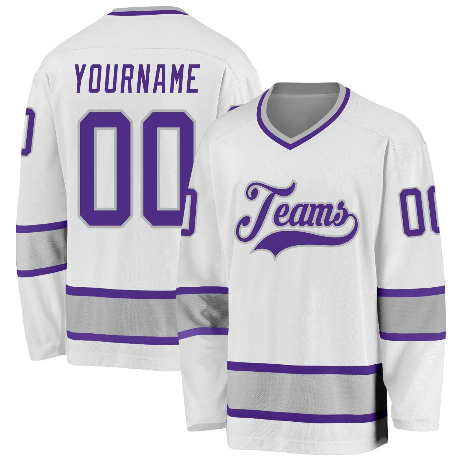 V-Neck Ice Hockey Uniform Custom Name Logo Number - Ice Hockey Training Jersey