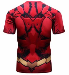 Superhero MMA Rash Guard Men's 3D Digital Printing Short Sleeve Compression Shirt