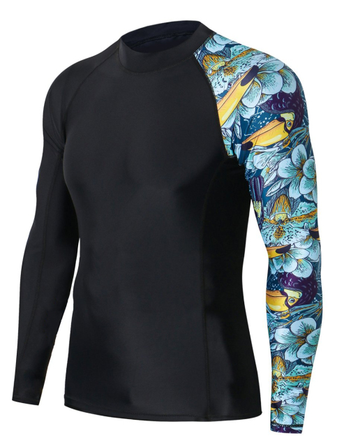 MMA Rash Guard Baselayer Training Compression Shirt Skins Rash Guard Long Sleeve